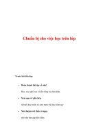 kỹ năng học tập - Chuẩn bị cho việc học trên lớp doc