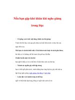 kỹ năng học tập - Nếu bạn gặp khó khăn khi nghe giảng trong lớp ppt