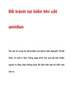 Để tránh tai biến khi cắt amiđan pot