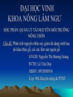 Phân tích nguyên nhân đa dạng sinh học do khai thác lâm sản pot