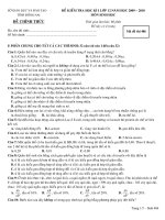 Đề kiểm tra học kỳ môn sinh học 12 tỉnh Đồng Nai 2009-2010 doc