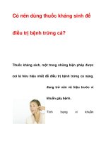 Có nên dùng thuốc kháng sinh để điều trị bệnh trứng cá? potx