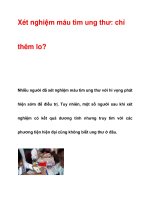 Xét nghiệm máu tìm ung thư: chỉ thêm lo? doc