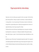 dinh dưỡng và thể lực - Tập luyện khi bị viêm khớp ppsx