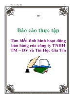 Báo cáo thực tập: Tìm hiểu tình hình hoạt động bán hàng của công ty TNHH TM – DV và Tin Học Gia Tín docx