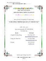 BÁO CÁO: CHƯƠNG TRÌNH QUẢN LÝ NHÂN SỰ pptx