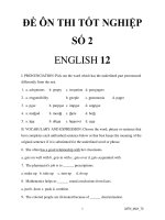ĐỀ ÔN THI TỐT NGHIỆP TIẾNG ANH SỐ 2 docx