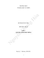 KẾ HOẠCH DẠY HỌC ĐỊA 7 ppt