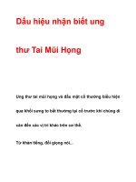 Dấu hiệu nhận biết ung thư Tai Mũi Họng pptx