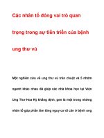 Các nhân tố đóng vai trò quan trọng trong sự tiến triển của bệnh ppsx