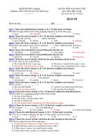 Trường THPT chuyên Huỳnh Mẫn Đạt - đề thi anh văn 10 căn bản (đề số 555) pot