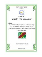 Giải pháp nhằm mở rộng và nâng cao hiệu quả hoạt động huy động vốn tại ngân hàng nông nghiệp và phát triển nông thôn tỉnh Đồng Nai