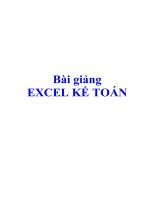 MỘT SỐ THAO TÁC VỀ BẢNG TÍNH VÀ MỘT SỐ HÀM THƯỜNG DÙNG TRONG EXCEL KẾ TOÁN docx