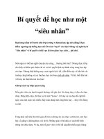 Bí quyết để học như một “siêu nhân” docx