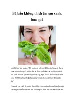 Bà bầu không thích ăn rau xanh, hoa quả ppt