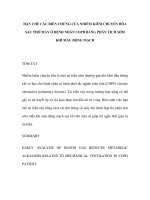 HẠN CHẾ CÁC BIẾN CHỨNG CỦA NHIỄM KIỀM CHUYỂN HÓA SAU THỞ MÁY Ở BỆNH NHÂN COPD BẰNG PHÂN TÍCH SỚM KHÍ MÁU ÐỘNG MẠCH docx