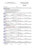 Trường THPT chuyên Huỳnh Mẫn Đạt - đề thi anh văn 11 chuyên (đề số 361) potx