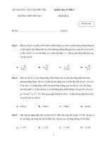 ĐỀ KIỂM TRA 15 PHÚT VẬT LÍ 12 TRƯỜNG THPT MỸ VĂN - MÃ ĐỀ 466 doc