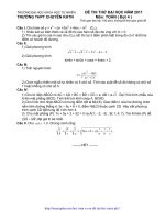 ĐỀ THI THỬ ĐẠI HỌC NĂM 2011 MÔN TOÁN TRƯỜNG THPT CHUYÊN KHTN pptx