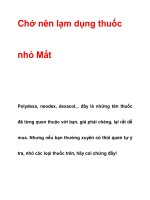 Chớ nên lạm dụng thuốc nhỏ Mắt doc