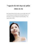 7 nguyên tắc khi chọn mỹ phẩm chăm sóc da pps