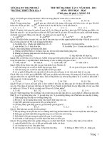 ĐỀ THI THỬ ĐẠI HỌC MÔN SINH THPT TĨNH GIA 2011 - ĐỀ SỐ 1 doc