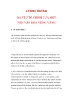 Tôi tự học - BA YẾU TỐ CHÍNH CỦA MỘT NỀN VĂN HÓA VỮNG VÀNG ppsx