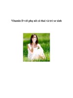 Vitamin D với phụ nữ có thai và trẻ sơ sinh ppsx