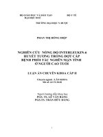 nghiên cứu nồng độ interleukin 6 huyết tương trong đợt cấp bệnh phổi tắc nghẽn mạn tính ở người cao tuổi