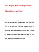 Phẫu thuật thắt đai dạ dày giảm béo ppt