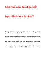 Làm thế nào để nhận biết hạch lành hay ác tính? pptx