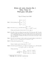 Đề khảo sát môn chuyên lần 1 môn toán lớp 12 pdf