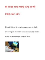 Bị cô lập trong mạng cũng có thể thành trầm cảm ppsx