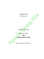 KẾ HOẠCH DẠY HỌC MÔN TOÁN 8 pot