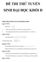ÐỀ THI THỬ ĐẠI HỌC MÔN TOÁN KHỐI D ppsx