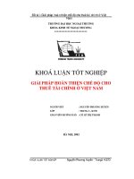 Khóa luận Giải pháp hoàn thiện chế độ cho thuê tài chính ở Việt Nam