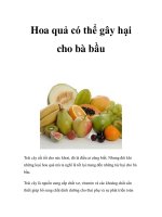 Hoa quả có thể gây hại cho bà bầu potx