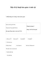 Một số kỹ thuật bảo quản vi sinh vật pdf