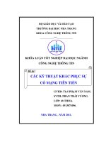 CÁC kỹ THUẬT KHẮC PHỤC sự cố MẠNG TIÊN TIẾN