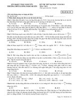 ĐỀ THI THỬ ĐẠI HỌC MÔN VẬT LÝ NĂM 2011 doc