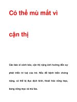 Có thể mù mắt vì cận thị ppt