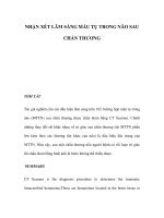 NHẬN XÉT LÂM SÀNG MÁU TỤ TRONG NÃO SAU CHẤN THƯƠNG pptx