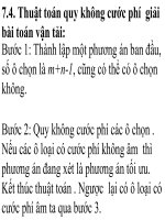 Bài toán quy hoạch tuyến tính: Thuật toán không tính cước phí pptx