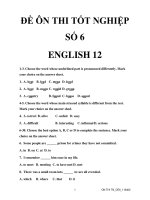 ĐỀ ÔN THI TỐT NGHIỆP TIẾNG ANH SỐ 6 doc