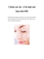 Chăm sóc da - 6 bí mật mà bạn nên biết ppt