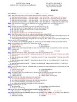 Trường THPT chuyên Huỳnh Mẫn Đạt - đề thi sinh học 12 căn bản (đề số 142) ppsx