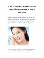 Chiết xuất độc đáo từ thiên nhiên cho làn da trắng mịn tự nhiên an toàn và khỏe mạnh ppt