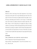 LIPID, LIPOPROTEIN VÀ BỆNH MẠCH VÀNH potx