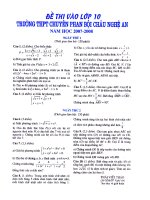 Đề thi vào lớp 10 trường THPT chuyên Phan Bội Châu Nghệ An năm học 2007 - 2008 pps
