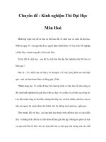 Chuyên đề : Kinh nghiệm Thi Đại Học Môn Hoá doc